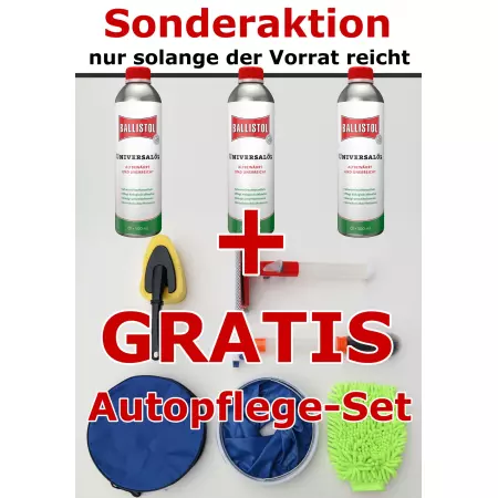 AKTION 3 X Ballistol 500 ml + Gratis Autopflege-Set