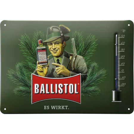 Ballistol tin sign with thermometer Ballistol tin sign with thermometer