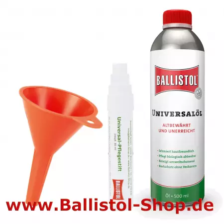 Ballistol Pflegestift + Trichter + Ballistol Öl 500 ml