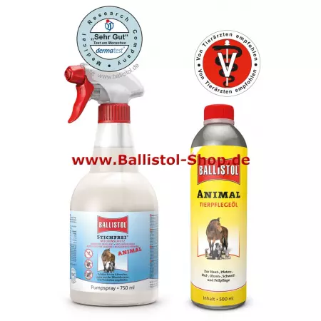 Stichfrei für Tiere 750 ml + Tierpflegeöl Animal 500 ml