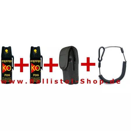 2 x Pfeffersprays Sprühnebel + Holster + Sicherungsspirale 2 x Pfeffersprays Sprühnebel + Holster + Sicherungsspirale