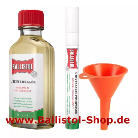 Ballistol fine point oil pen + funnel + 50 ml Ballistol Oil