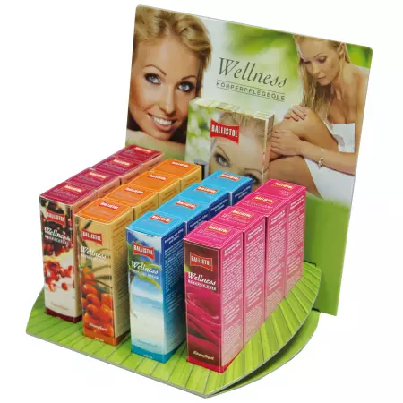 Thekendisplay Wellnessöle und Massageöle 16 x 100 ml