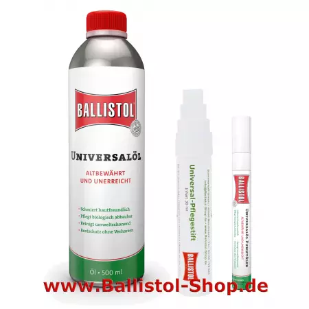 Ballistol Pflegestift + Punktölstift + Ballistol 500 ml