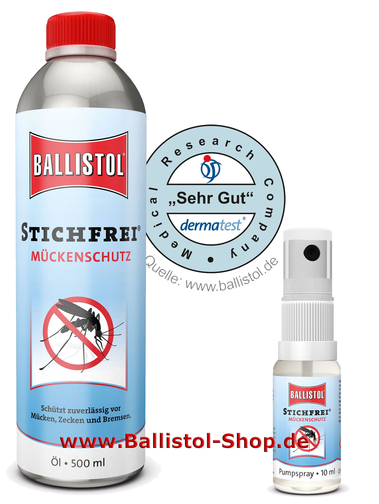 500 ml insect repellent + 10 ml pump spray to refill