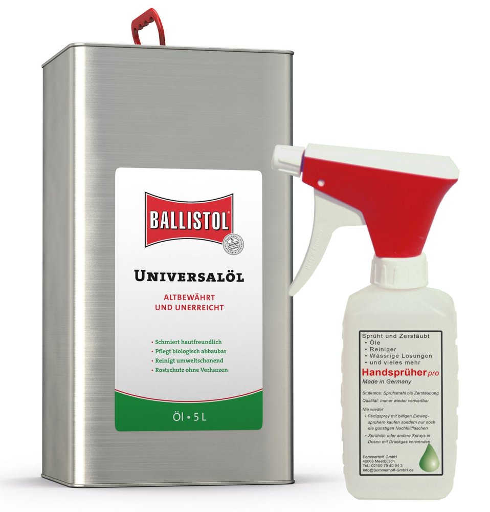 Ballistol Universalöl 5 Liter + Ballistol Handsprüher Ballistol Universalöl 5 Liter + Ballistol Handsprüher