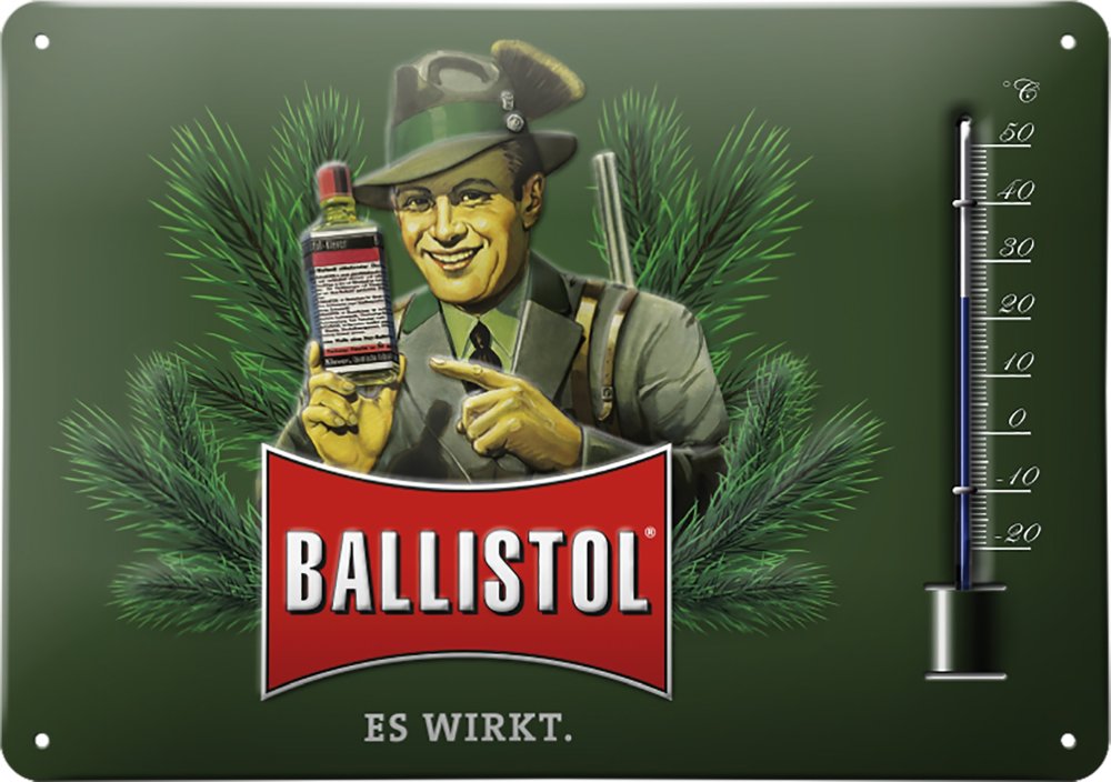 Ballistol Blech-Schild mit Thermometer Ballistol Blech-Schild mit Thermometer