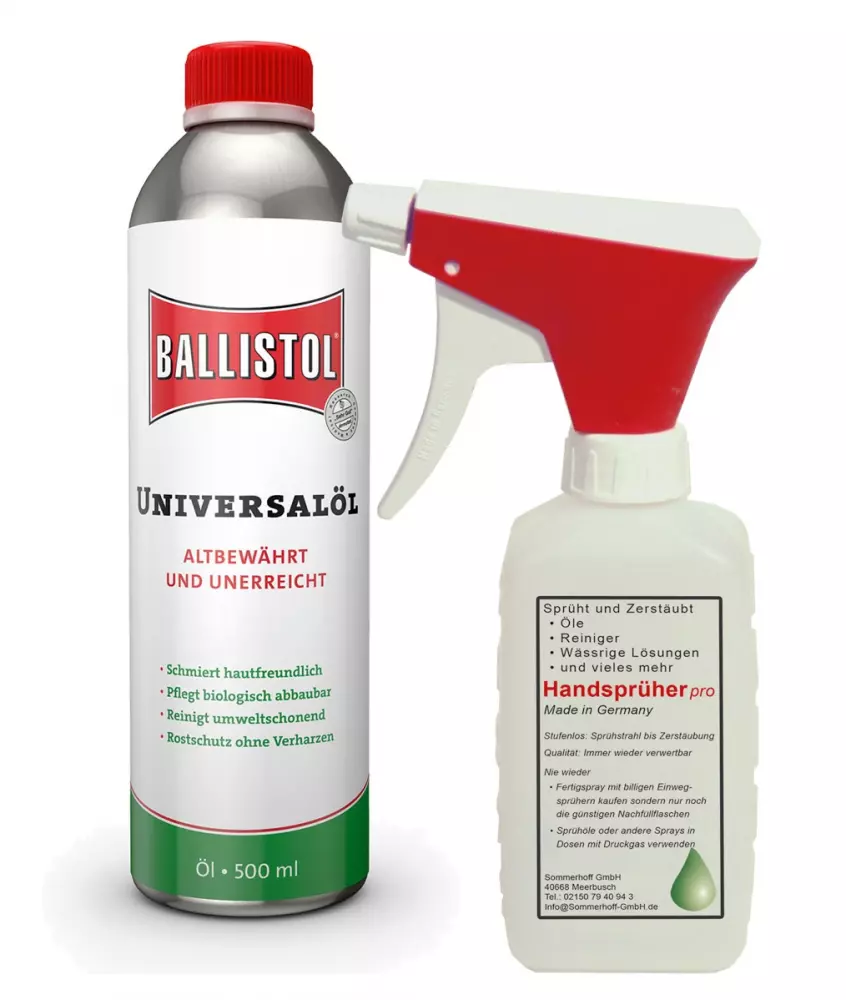 Paket] BALLISTOL Öl 2 x 50 ml Glasflasche und BALLISTOL Punktöler 2 x mit  15ml