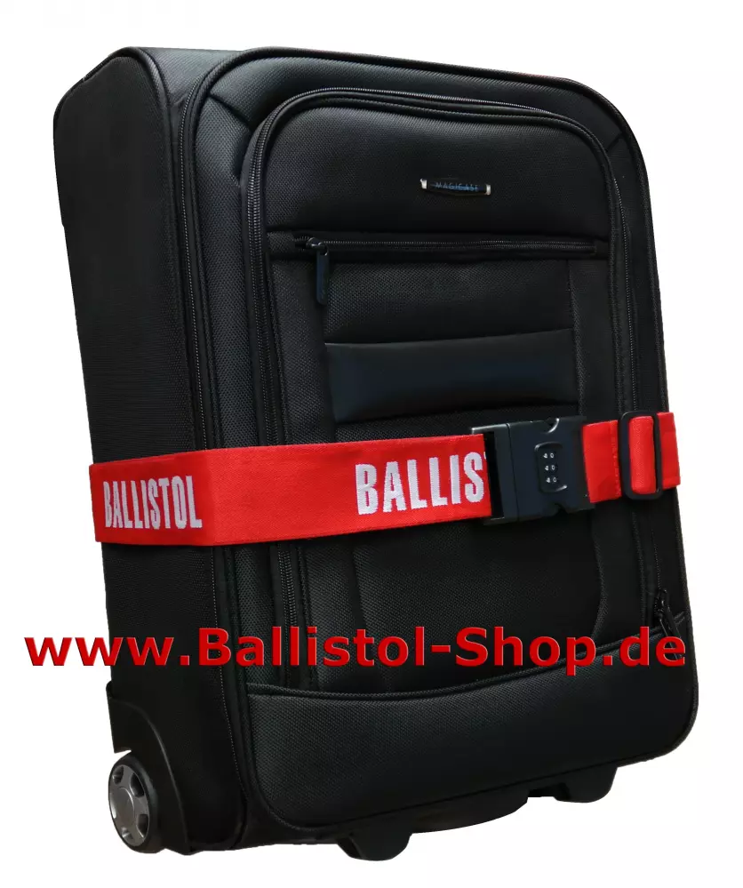 Luggage trolley strap outlet