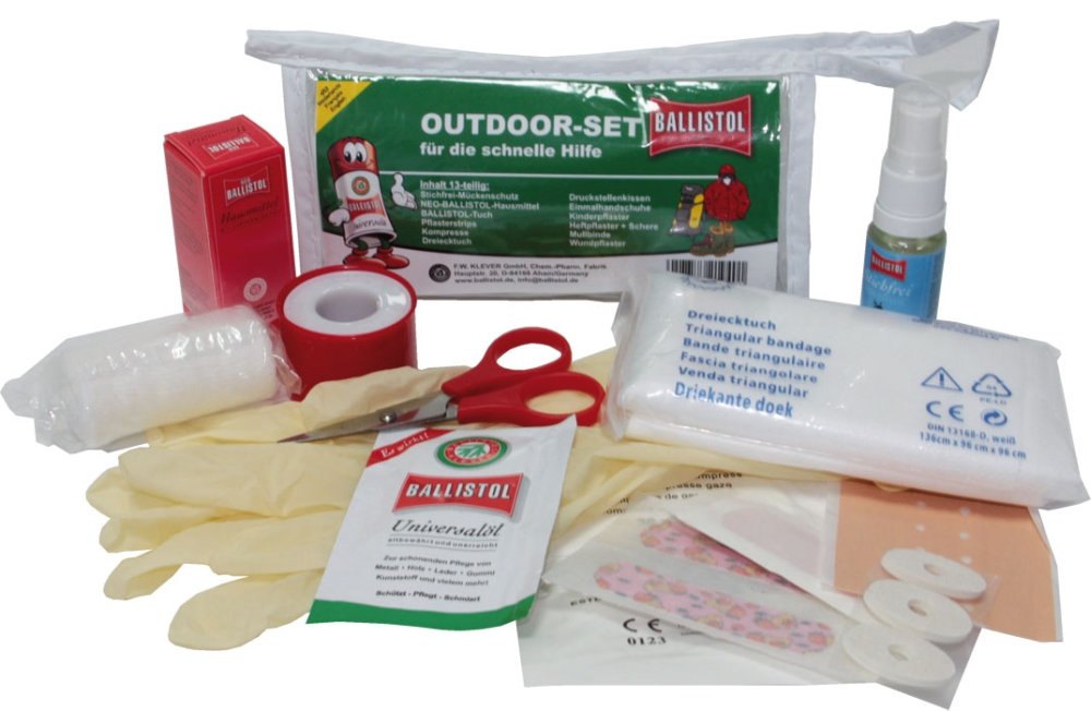 Outdoor-Set für die schnelle Hilfe unterwegs Outdoor-Set für die schnelle Hilfe unterwegs