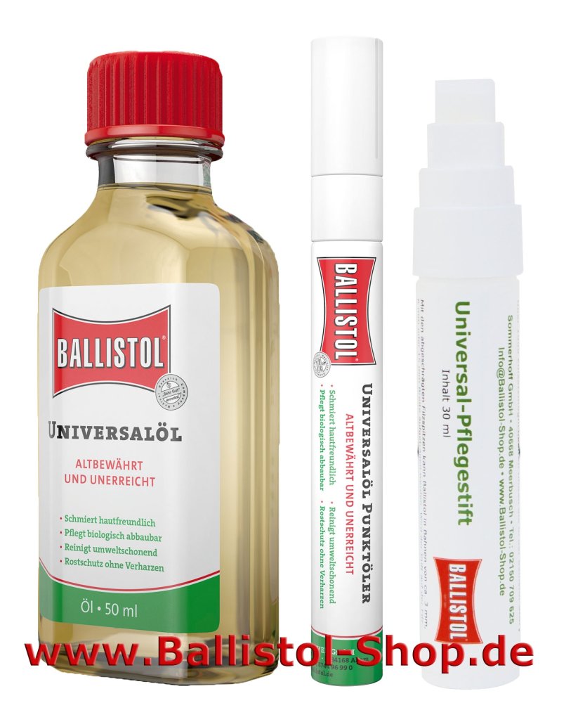 Ballistol Pflegestift + Punktölstift + Ballistol 50 ml Ballistol Pflegestift + Punktölstift + Ballistol 50 ml