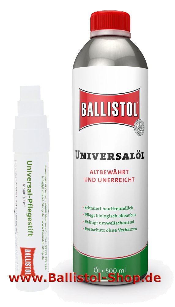 Ballistol Pflegestift + Ballistol Öl 500 ml Ballistol Pflegestift + Ballistol Öl 500 ml
