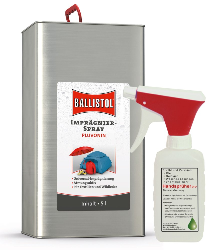 Pluvonin Imprägnierlösung 5 Liter + Handsprüher Pluvonin Imprägnierlösung 5 Liter + Handsprüher