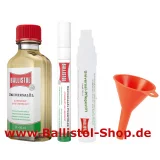 Care pen + fine oil pen + funnel + 50 ml Ballistol oil