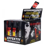 Counter Display Pepperspray and CS Spray 12 Tins a 40 ml 6 x Pepper fog + 6 x Defenol CS